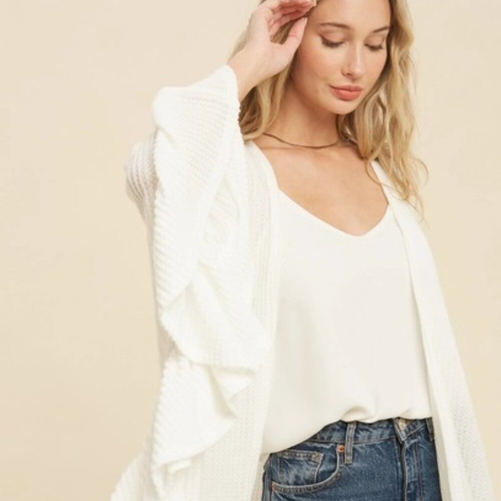 FINAL PIECES!!! ($16) Ruffle Hem Cardigan - Picture 5 of 8